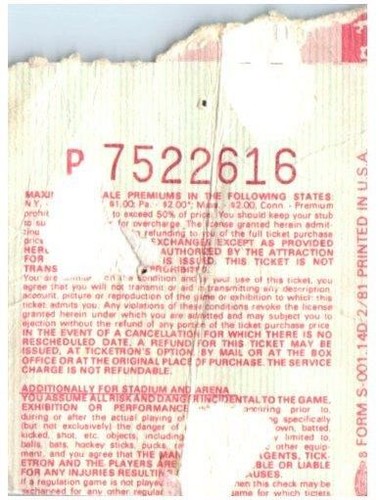 AC/DC Ticket Stub February 22 1982 Los Angeles California The Forum - Picture 4 of 6