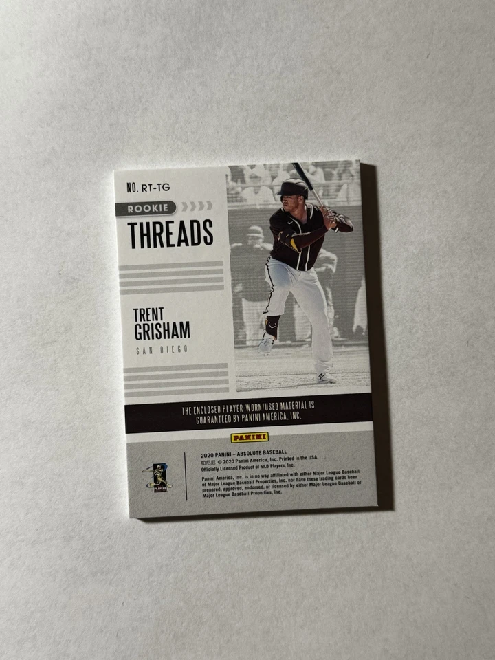 2021 Panini Absolute Gold Trent Grisham RC Patch #’d 3/10 RT-TG Yankees - Image 3 of 3