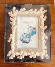 Kohl's Sonoma Ceramic Cream Colored 4" x 6" Shore Coral Picture Frame New in Box