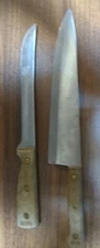 Old Homestead Stainless Full Tang Chef's Knife 10" & 8" Blade Japan Lifetime LOT