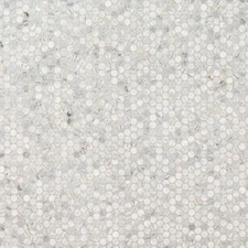 Capri Blue 12 In. X 12 In. round Honed Marble Tile for Kitchen Backsplash, Floor