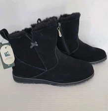 EMU Australia Womens 10 Black Beach Mini Shearling Lined Ankle Boots NWT