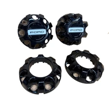 OEM Ford F-250 F-350 SD Gloss Black 8 Lug Center Cap SET 4 8 3/8 DIAMETER