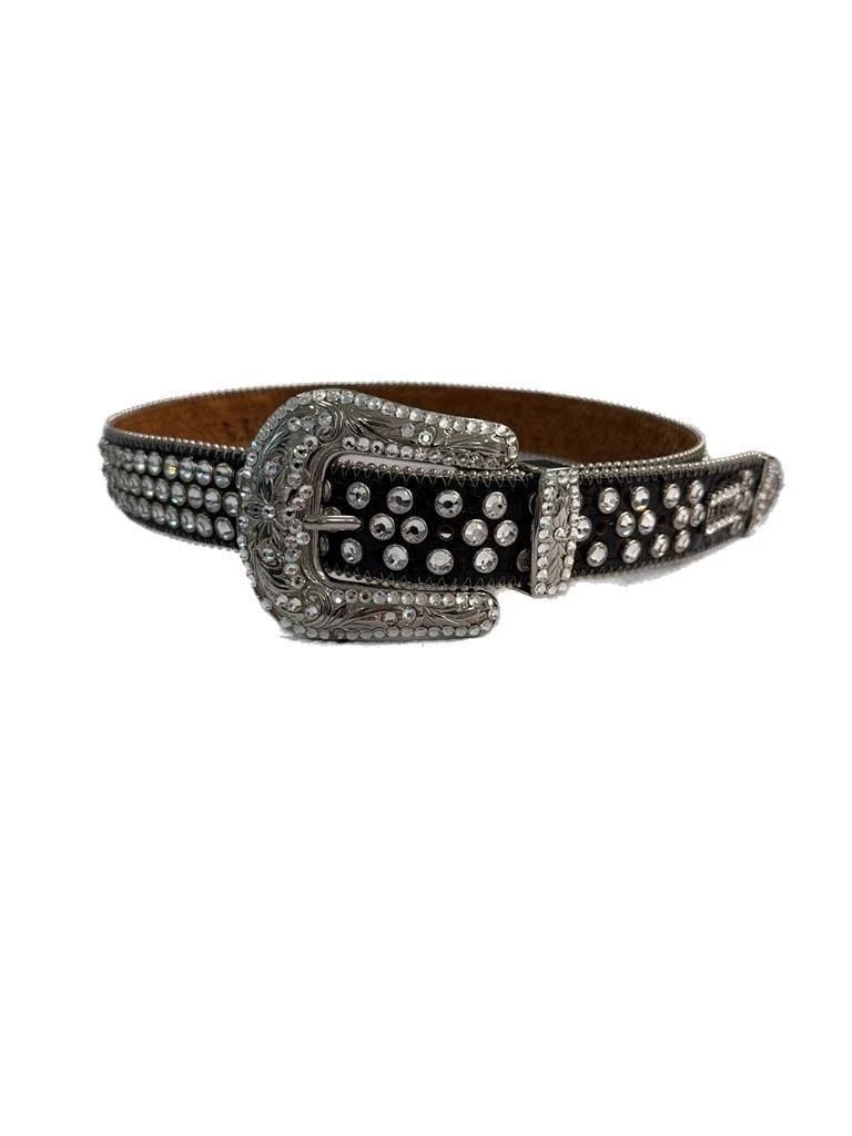 b.b. simon Crystal Embellished Black Gator Print Leather  display picture 2