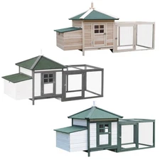 PawHut Chicken Coop Hen House /w Cottage Style