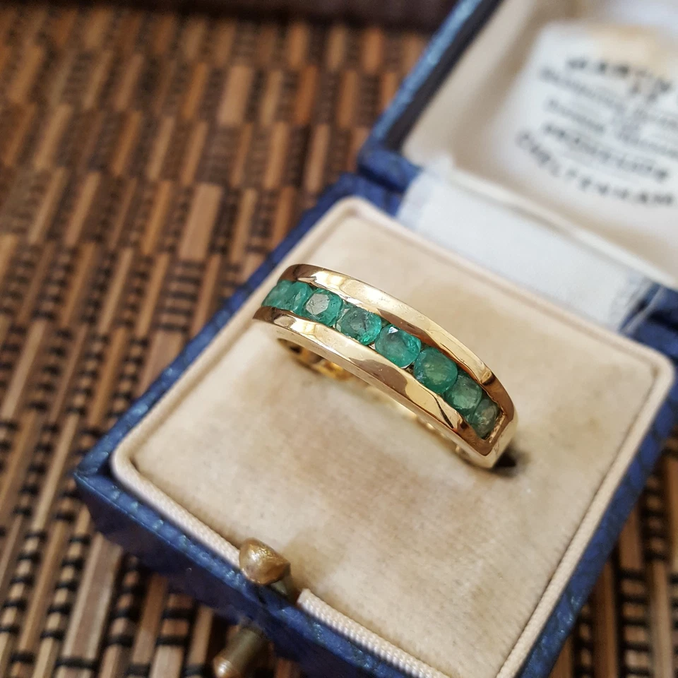 Anillo de Plata de Ley 925, Anillo Esmeralda Colombiana, 1.41ct, Talla L.5 US 6, Oro Foto 3 de 4