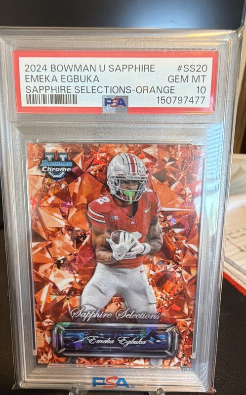 2024 Bowman U Chrome - Sapphire Selections Emeka Egbuka #SS-20 Orange /25 (RC)