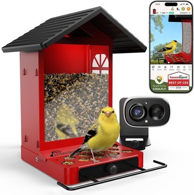 Smart Bird Feeder with Camera 2.5K HD Solar Powered AI Bird Identification Outdo