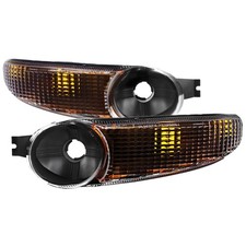 For 1999-06 Gmc Sierra 00-06 Yukon Xl Denali Signal Bumper Lights Matt Black