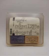 Stampin' Up FOR A FRIEND 2008 Wood Rubber Stamp Set of 6 Birthday Love Friend