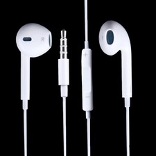 3.5mm Earphones with Wired Control and Microphone for Android PC Laptop White