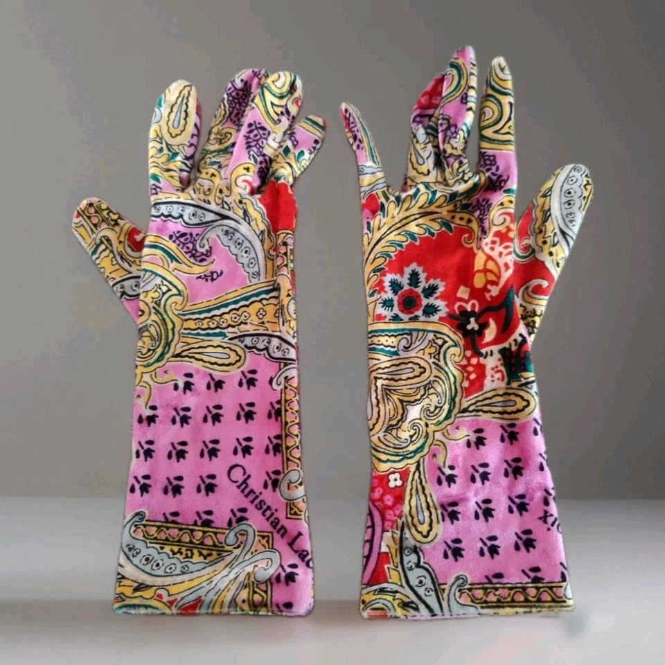 Gants Velours Christian Lacroix Taille Unique Vintage. - Photo 1/4