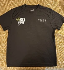 "CREW" Grey Day G59 Concert Staff Men's T-Shirt Short Sleeve Black Size Large 