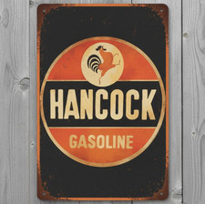 Hancock Gasoline 8 x 12 Vintage Novelty Metal Sign Made In USA