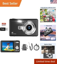 UHD 4K Vlogging Camera with 50MP Images & Included 32GB SD Card for Beginners