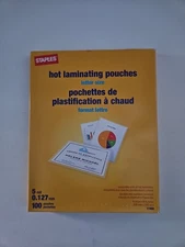 Staples 5 Mil Hot Laminating Pouches for Letter Size 9” X 11.5” 100 Pouches