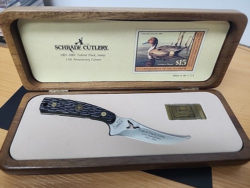 USA Schrade Cutlery 2001-2002 Federal Duck Stamp 15th Anniversary Edition