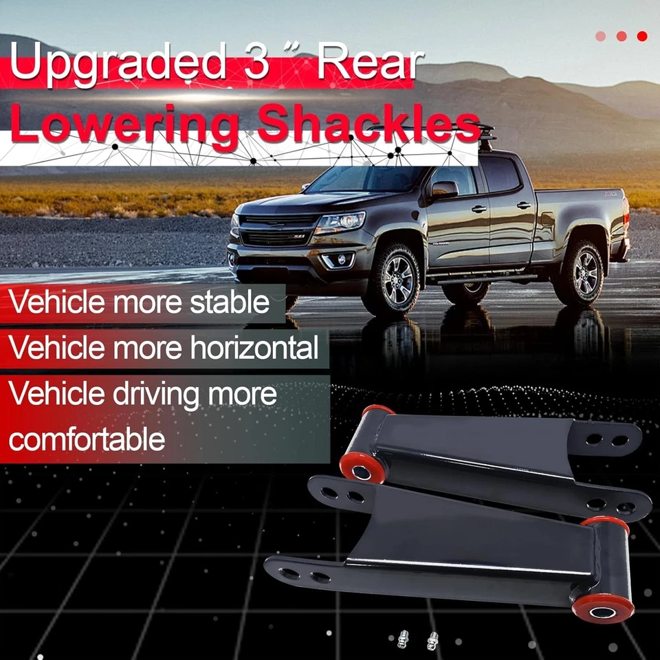 3" Drop Lowering Shackle Rear Kit: for Silverado Chevy GMC Sierra 2500HD 410730 - Image 2 of 4