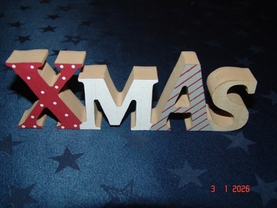 Xmas 3D Schriftzug Aufsteller Deko mdf mehrfarbig - L 17 cm