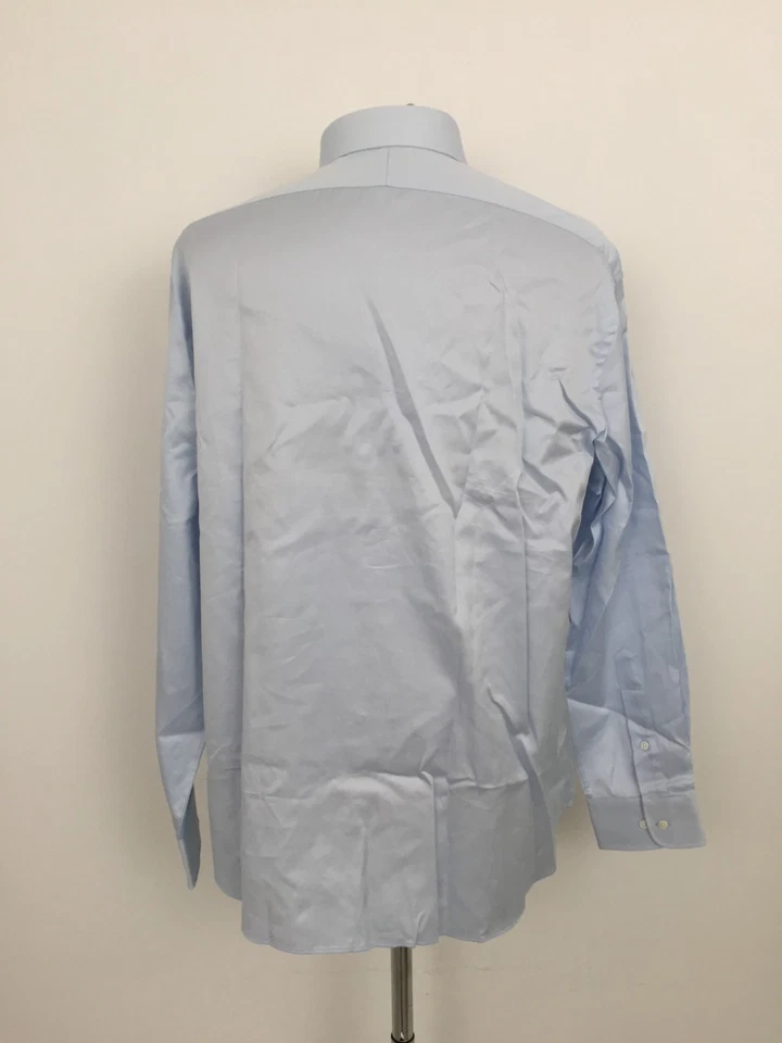 Camisa Formal IKE BEHAR Para Hombre Talla 16.5 Azul 120s Dos Capas Bolsillo Botones Nueva F1 Foto 3 de 4