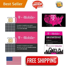 2-Pack Authentic T-Mobile Triple-Cut SIM: Unactivated, Fits Standard/Micro/Nano