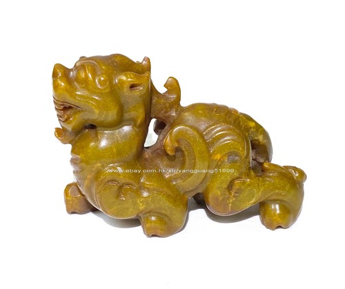 Natural Xiuyan Jade Pixiu Statue Display Ornament Jade Pixiu Decoration X034 - Picture 2 of 19