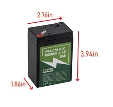 6Ah 6V 2000+ Cycles Lifepo4 Lithium Battery Rechargeable Lithium Iron Phosphate