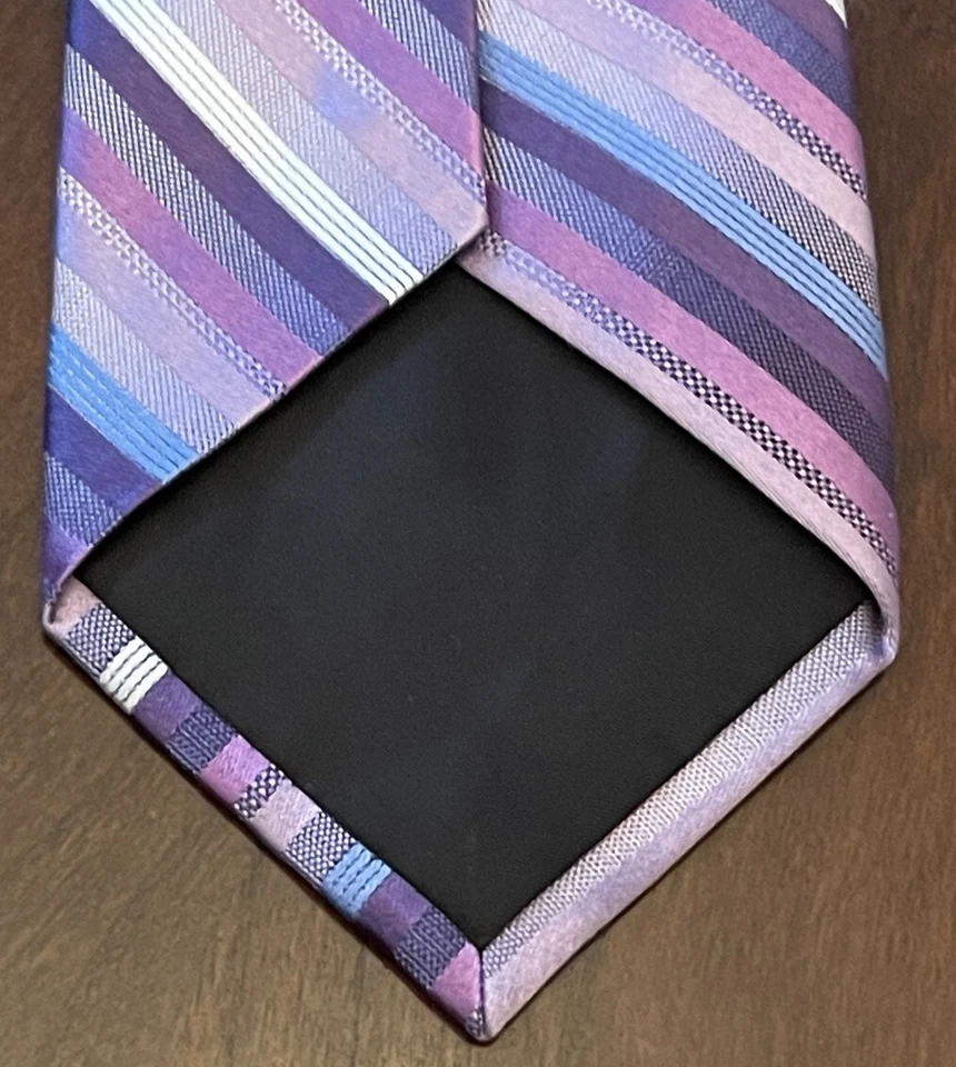 Van Heusen фиолетовый синий 100% шелк мужской галстук сделано в Китае - Изображение 2 из 4