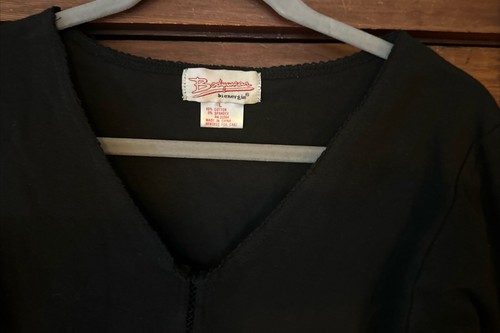 Vintage Bodywear Bienergie Trikot Body Anzug Strampler Spielanzug schwarz Spitze groß - Bild 13 von 17