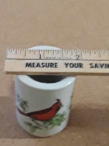 Vintage Candle Holder, Single, Holds Long Candle, Cardinal Red Bird Glass, Used - Picture 5 of 7