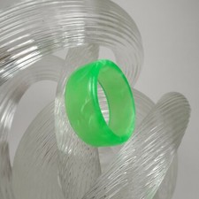 Neon Green Pearl Acrylic Resin Ring - Fluorescent Green - Unisex - Handmade