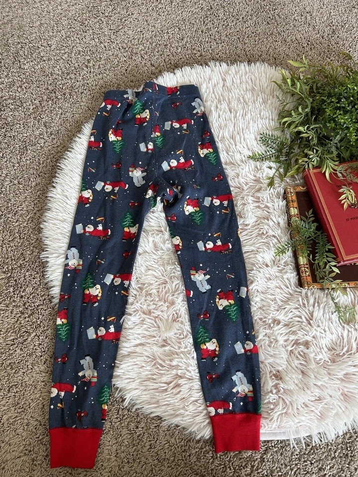 Pantalones de pijama de Santa Azul Rojo Hanna Andersson Talla 110 5 Algodón orgánico Foto 4 de 4