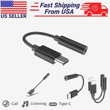 USB-C Type C Adapter Port to 3.5mm Aux Jack Headphone For Samsung S24+/S24 Ultra