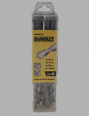 DeWalt DT60300 8-teiliges SDS + SDS Plus Bohrer-Set 6 7 8 10 mm DT60300-QZ Koffer