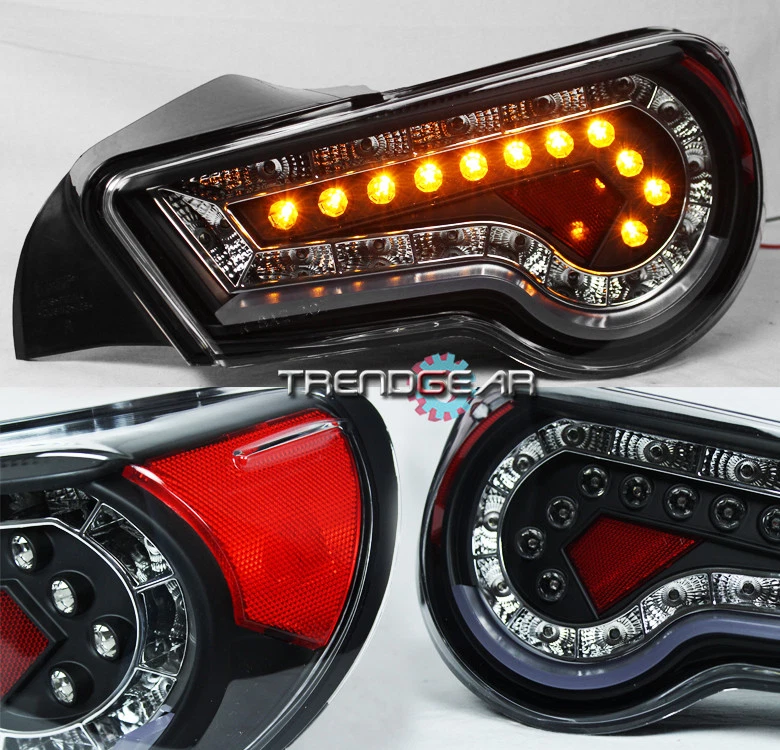 FOR 2012-2016 SCION FR-S / BRZ FT86 LED TAIL BRAKE LIGHTS REAR LAMPS BLACK - Image 3 of 4