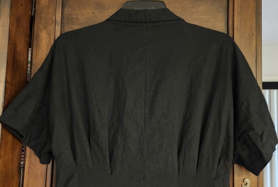 H Halston Women's Dress Linen Blend Black Size 10 Pockets CUTE!! eBay