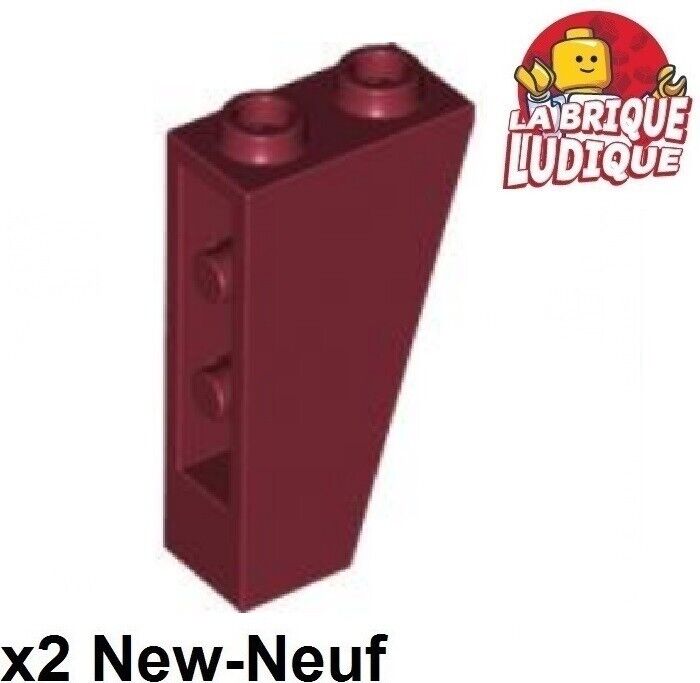 LEGO 2x Slope Inverted Brick Gradient 75 2x1x3 Red Dark / Dark Red 2449 New