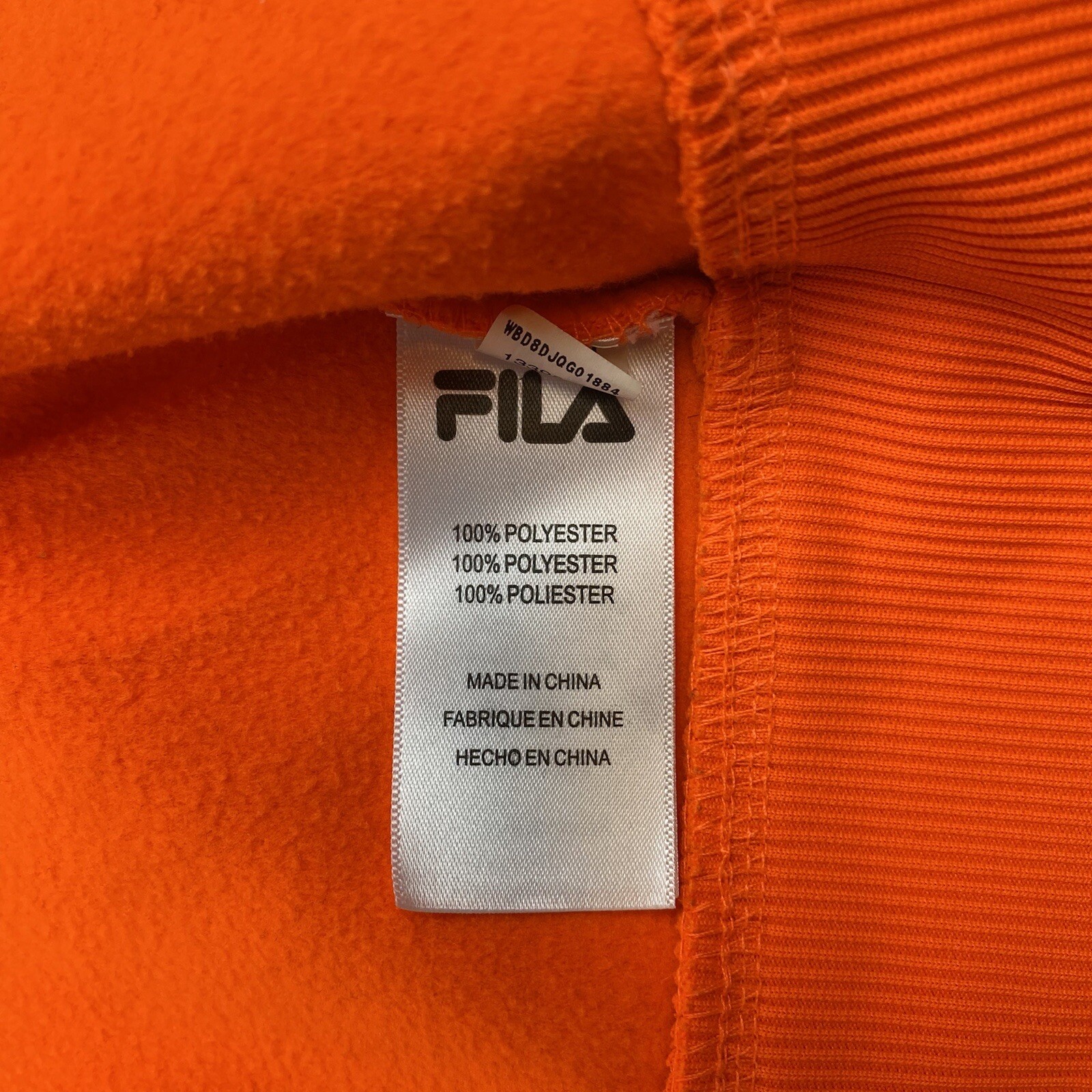 Felpa con cappuccio e cerniera intera Fila arancione neon grande logo manica lunga donna taglia media