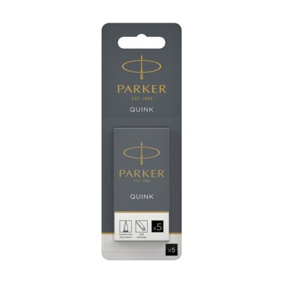 Parker Quink Mini Tintenpatronen Schwarz – 12 Stück, Für Parker Füllfederhalter