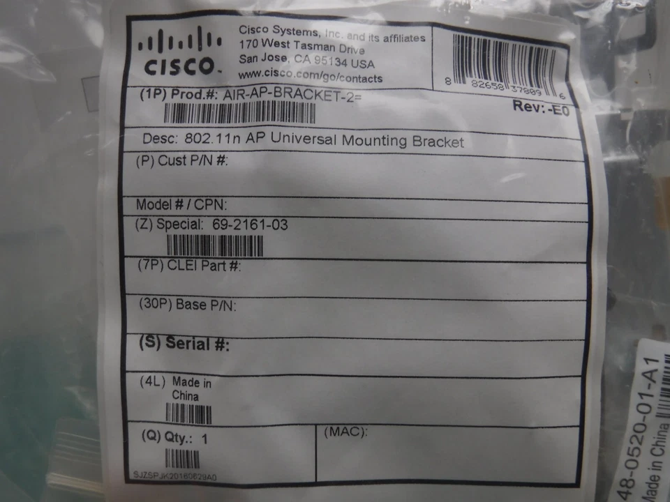 New Cisco 69-2161-03 AIR-AP-BRACKET-2 802 11n AP Universal Mounting Bracket - Image 2 of 4