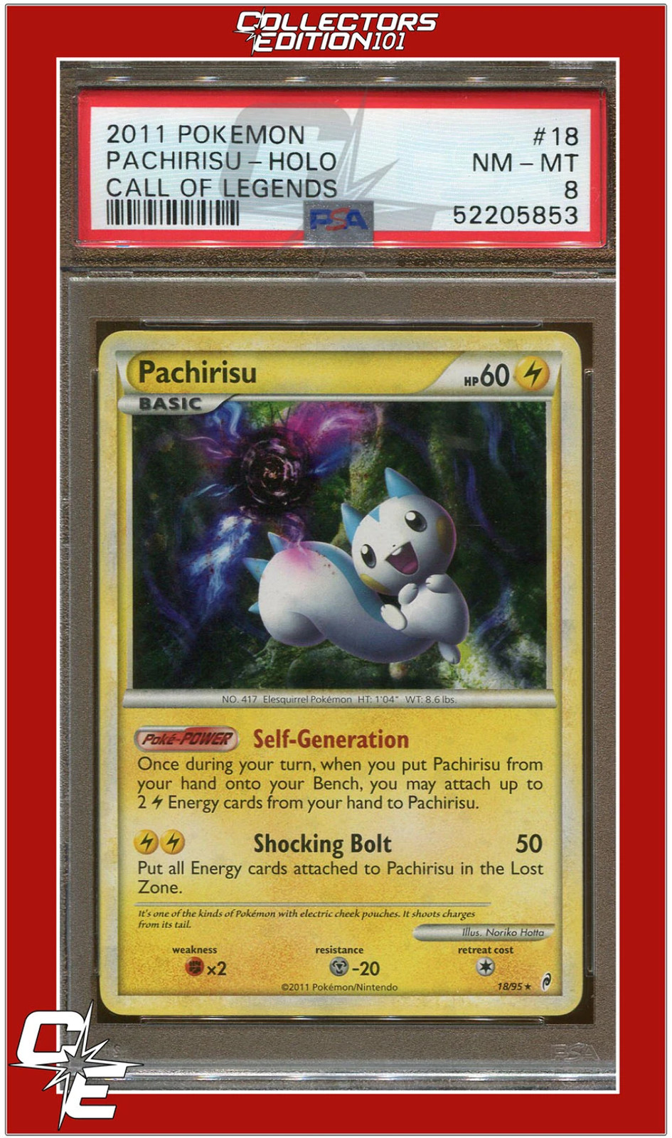 Call of Legends 18 Pachirisu Holo PSA 8