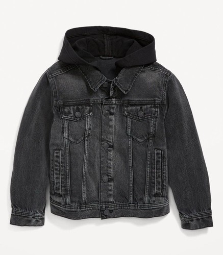 Old Navy Kids Boy’s Long Sleeve Hooded Denim Jacket L 10-12 NWT - Picture 3 of 3