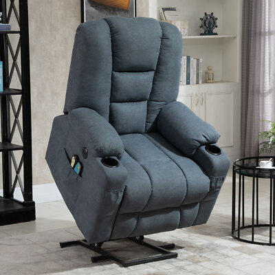 Electric Power Lift Recliner Chair for Elderly W/ Heat Massage USB Ports Remotes