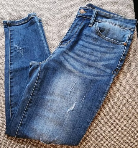 Judy Blue Jeans Damen 31 Relaxed Fit Blau Denim Mid Rise Stretch Distressed EUC - Bild 1 von 10