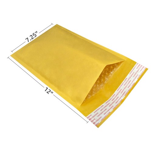 UOFFICE 1000 Kraft Bubble Mailers 7.25x12" - #1 Self-Seal Padded Envelopes - Picture 2 of 11