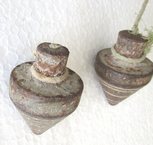 VINTAGE / ANTIQUE PLUMB BOB PAIR - Picture 5 of 7