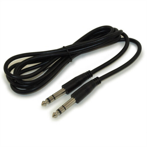 3ft 1/4inch Stereo TRS Phono Cable  Male to Male  28AWG  Nickel Plated - Afbeelding 1 van 3