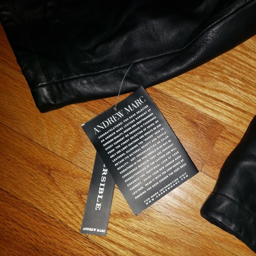 🔥NWT🔥 Andrew Marc New York Black Leather Reversible Jacket Mans XL - Bild 2 von 6