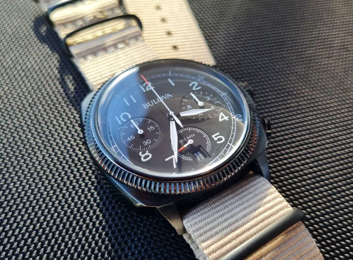 BULOVA 98B245 UHF military chronograph Date Quartz Wristwatch