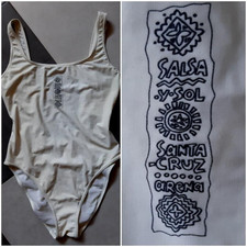 Vintage 80s ARENA SANTA-CRUZ SALSA-Y-SOL Nylon Sports Women Swimsuit Made France